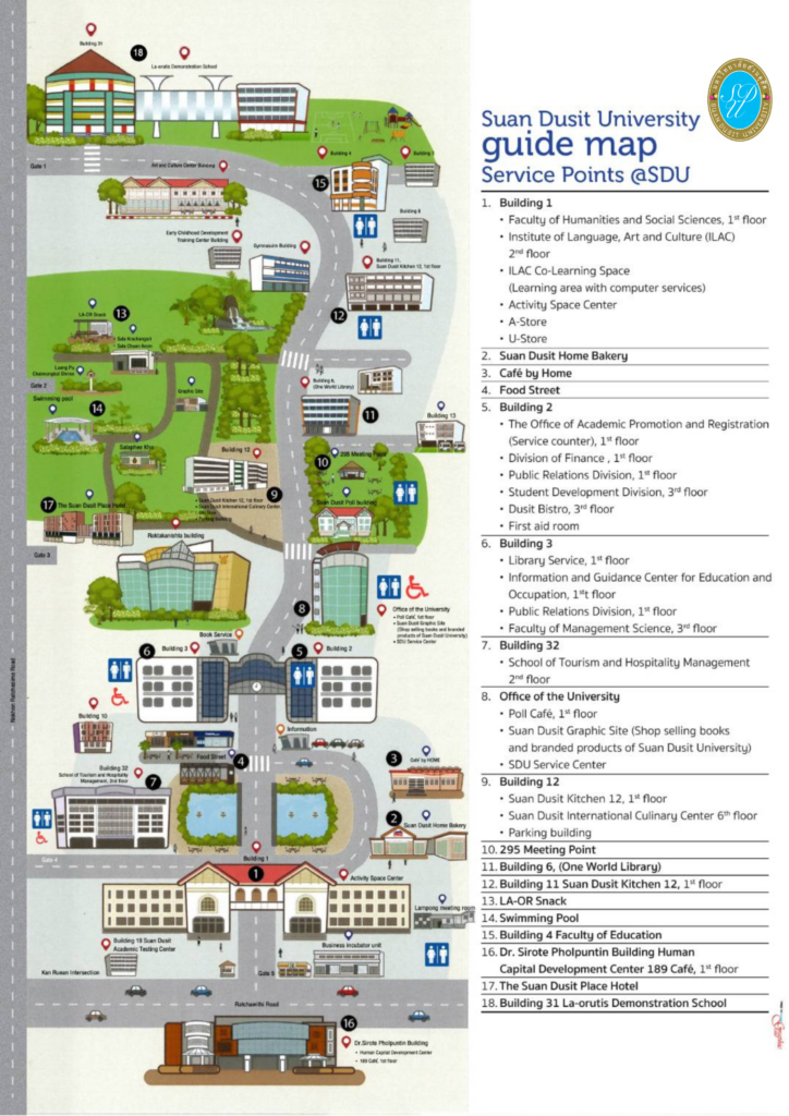 Suan Dusit University campus map for conference visitors.